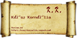 Kósz Kornélia névjegykártya